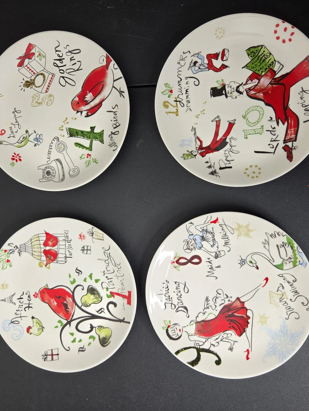 Lenox Twelve Days Of Christmas Set Of 4 Desert Plates 8